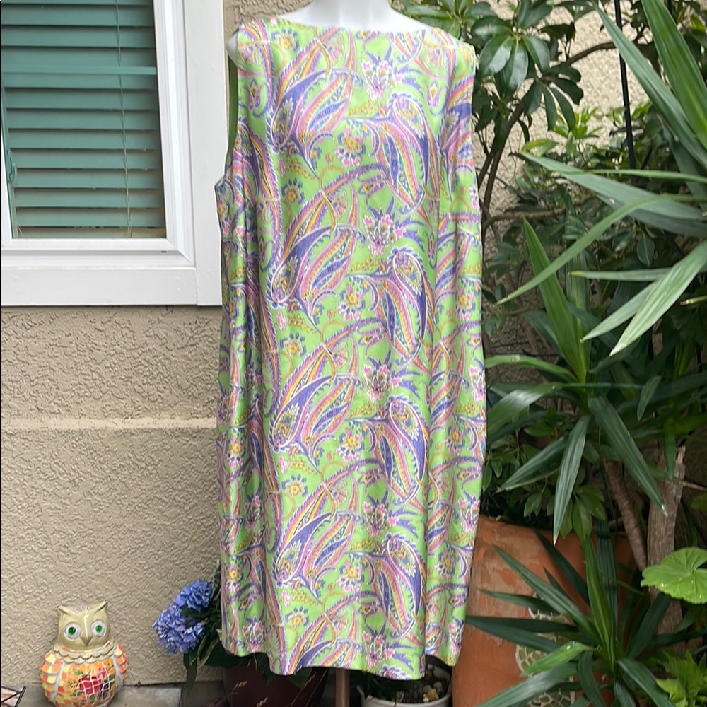 Vibrant Multicolored Ralph Lauren Paisley Silk Dress